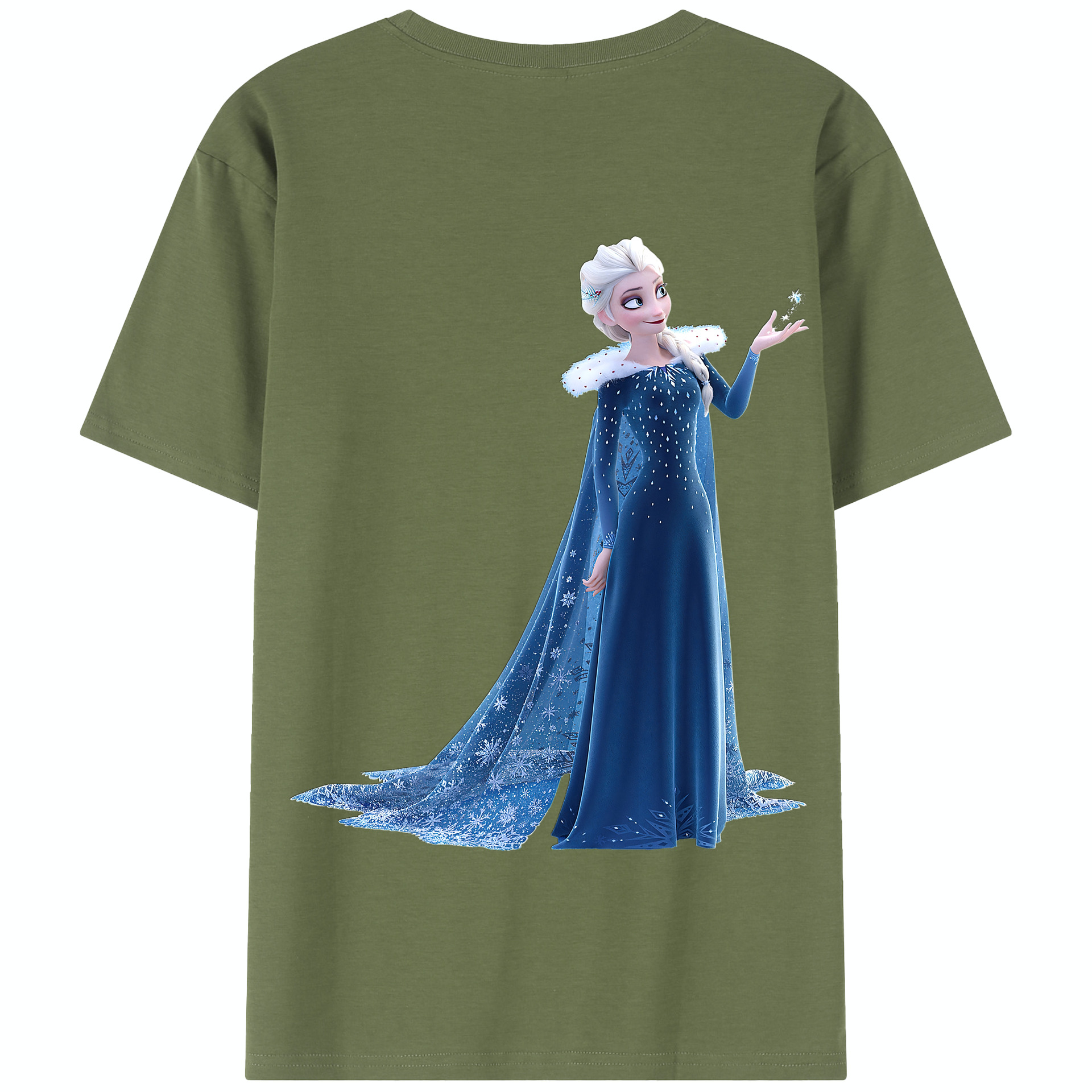 （画像用） アナと雪の女王 アンナ エルサ Frozen Anna Elsa 綿100％半袖Tシャツ（背面プリント）